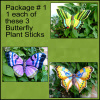 Plant Stake Butterfly Combo - Painted Metal Garden Stakes - Garden Accents